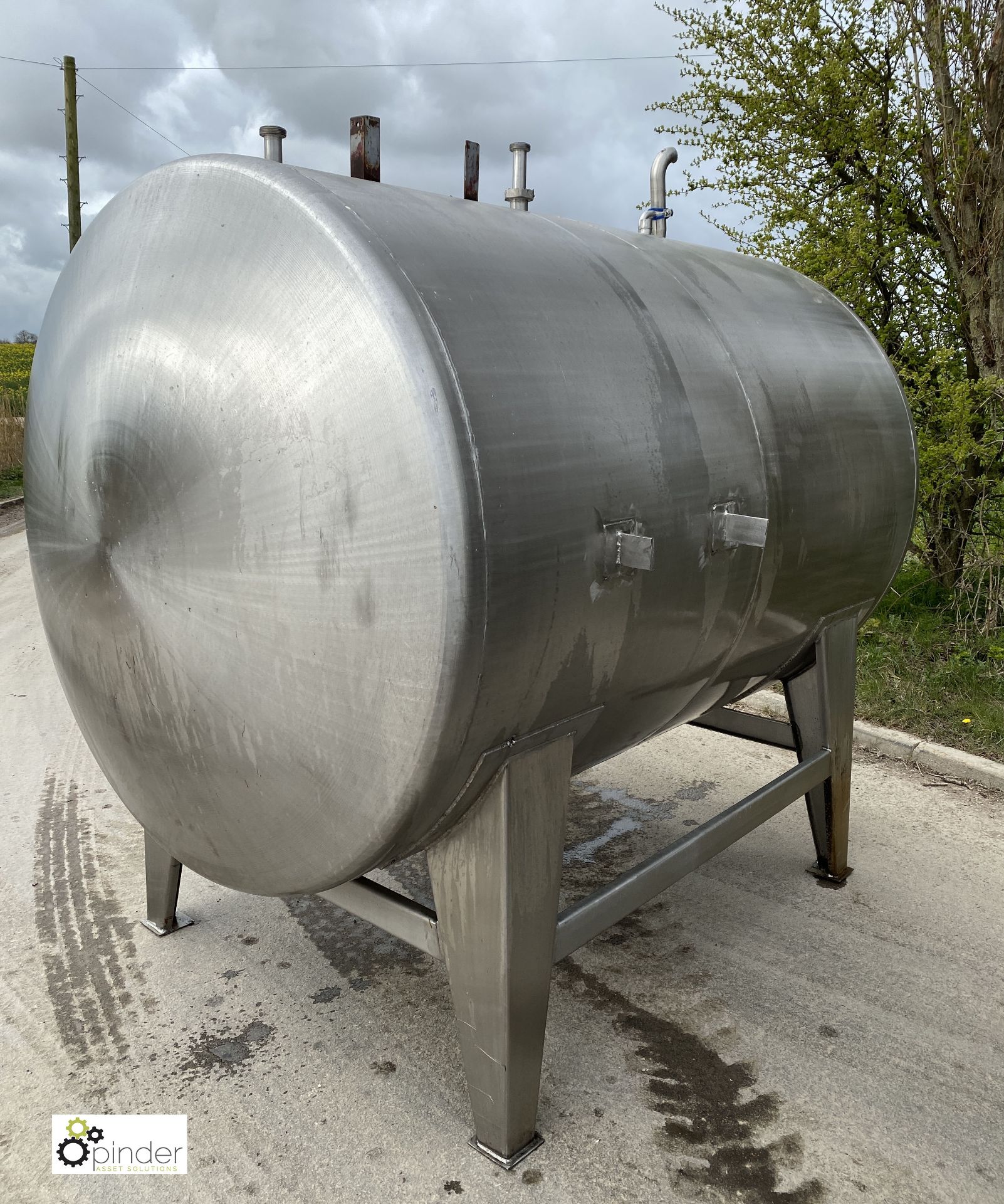 Stainless steel Tank, 1500mm diameter x 2100mm length (location: Croxton) (please note there is a - Image 4 of 7