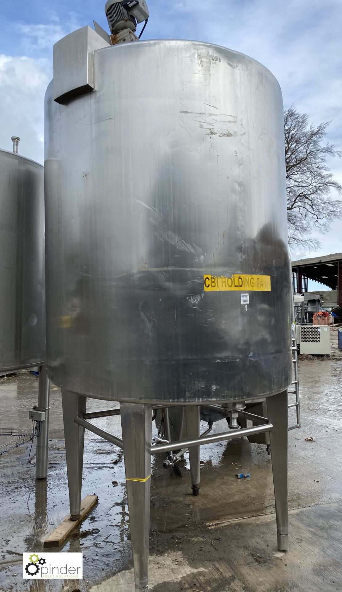 Stainless steel vertical Tank, approx. 1800mm diameter x 2000mm tall, 5600mm circumference, with - Image 5 of 5