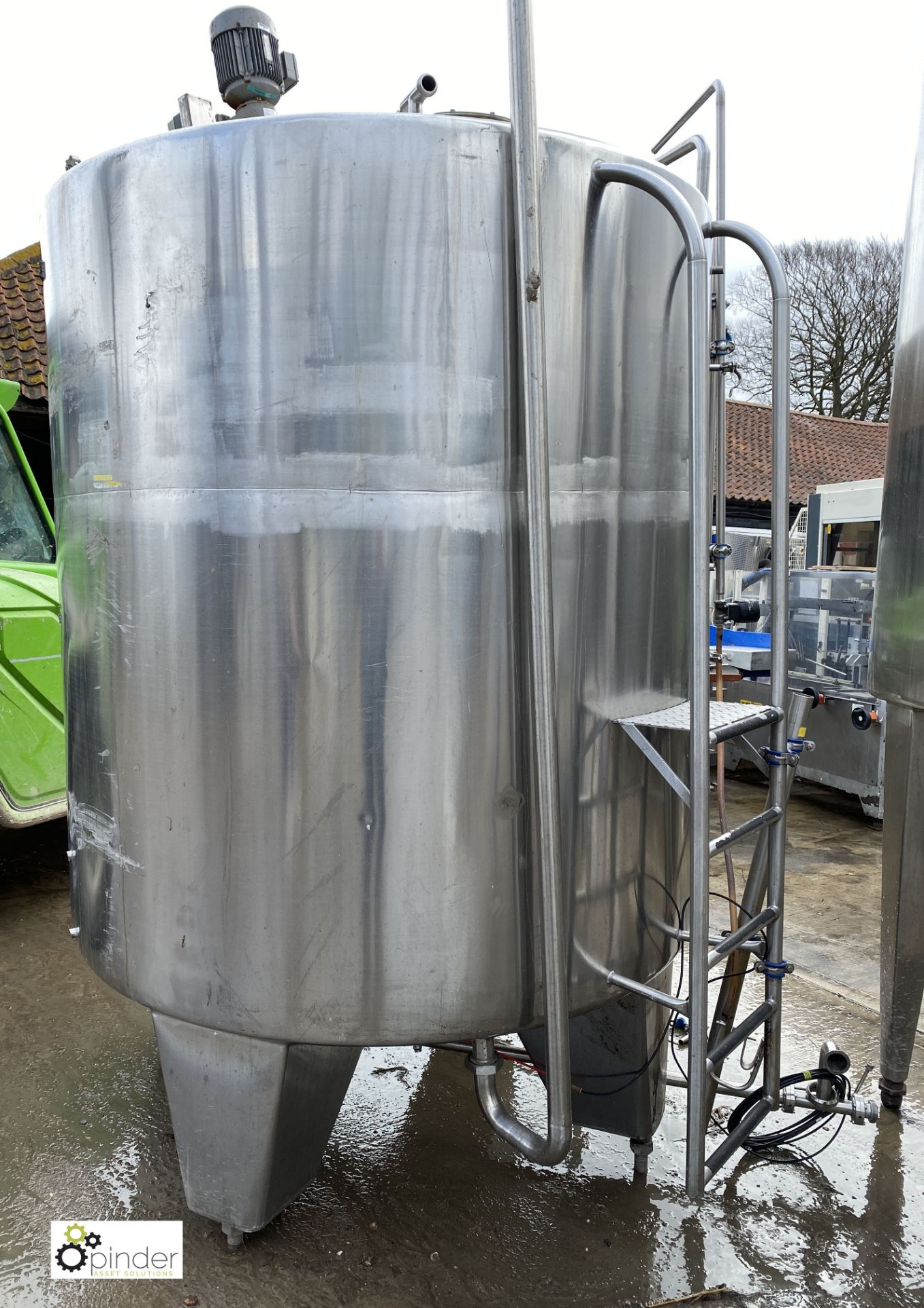 Stainless steel vertical Tank, approx. 1600mm diameter x 1700mm tall, 5600mm circumference, with - Image 3 of 4