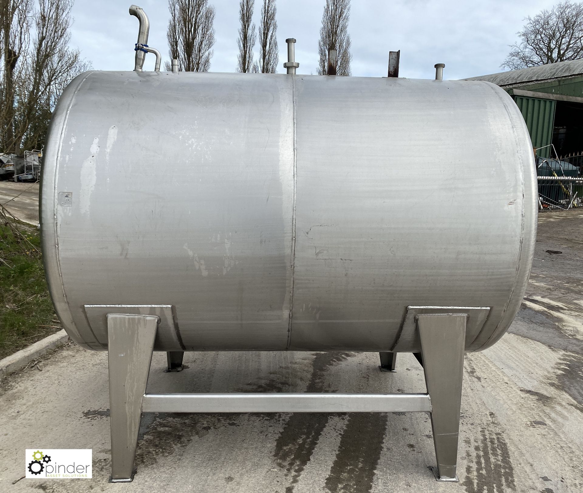 Stainless steel Tank, 1500mm diameter x 2100mm length (location: Croxton) (please note there is a - Image 2 of 7