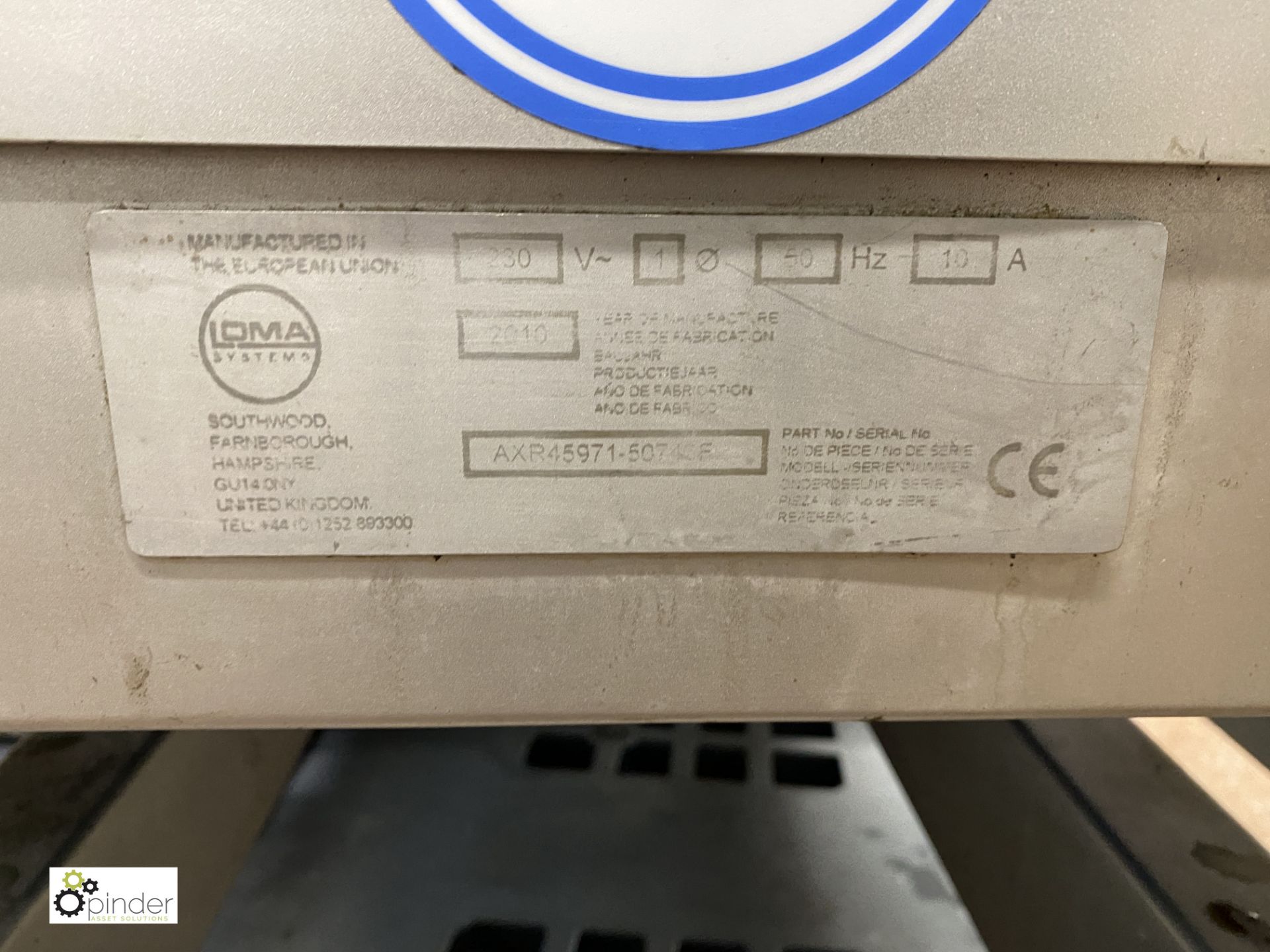 Loma AXR45971 X Ray Inspection Machine, 300mm belt width, serial number 50745F, 230volts (please - Image 10 of 10