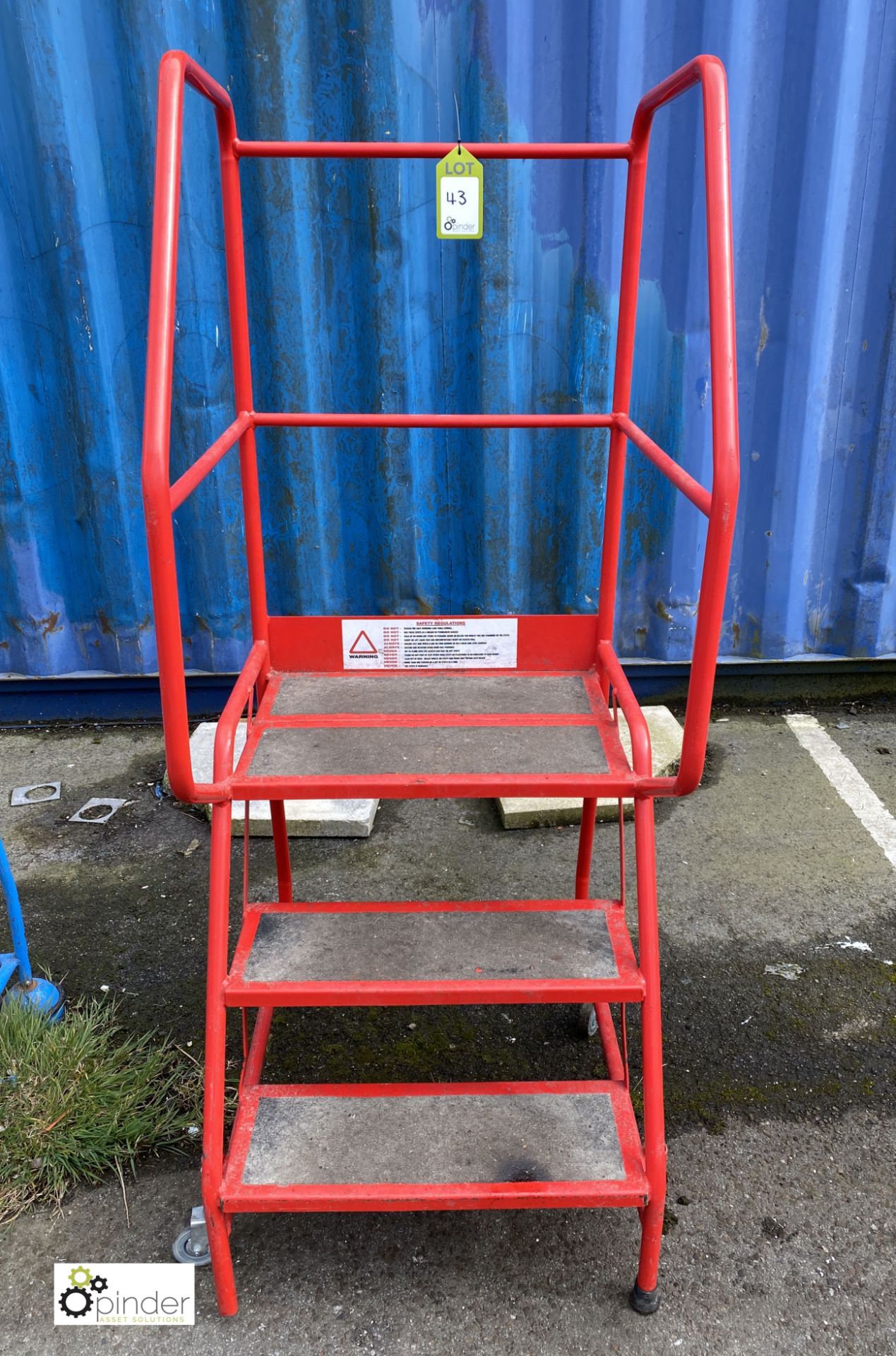 Tubular framed mobile 3-tread Access Platform (please note there is a lift out fee of £5 plus VAT on - Image 2 of 2