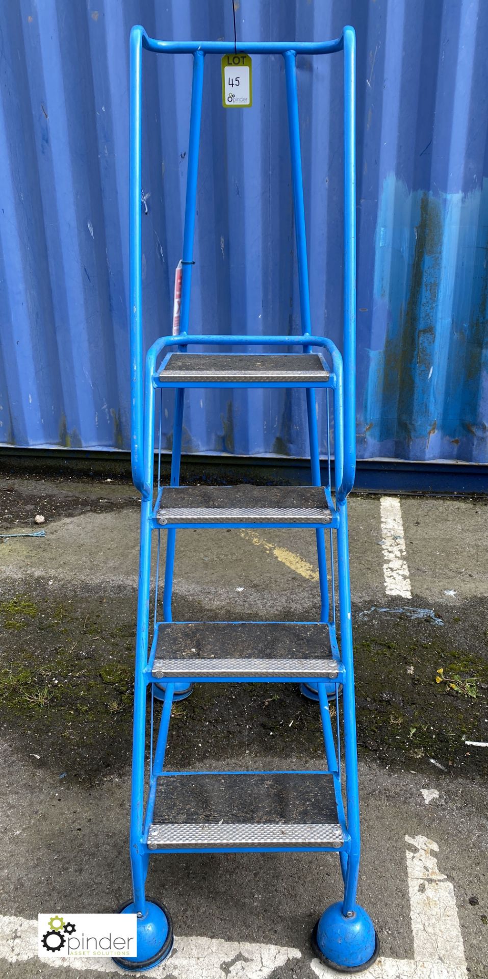 Tubular framed mobile 4-tread Access Platform (please note there is a lift out fee of £5 plus VAT on - Image 2 of 2