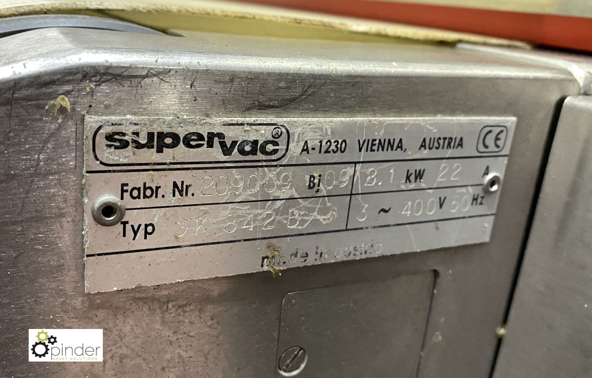 Supervac GK842B Belt Vacuum Chamber Packaging Machine, year 2009, serial number 209009, 400volts, - Image 7 of 9