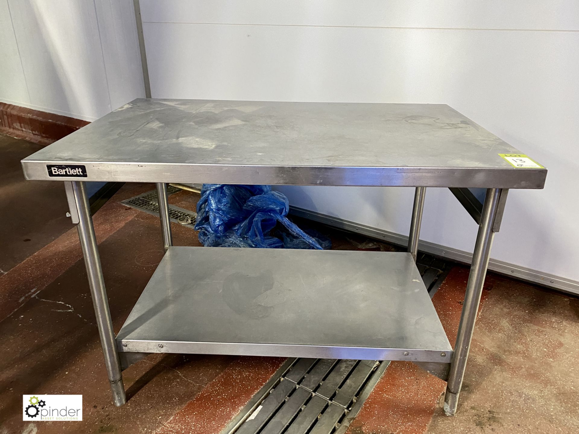 Bartlett stainless steel Preparation Table, 1200mm x 800mm, with under shelf (please note there is a