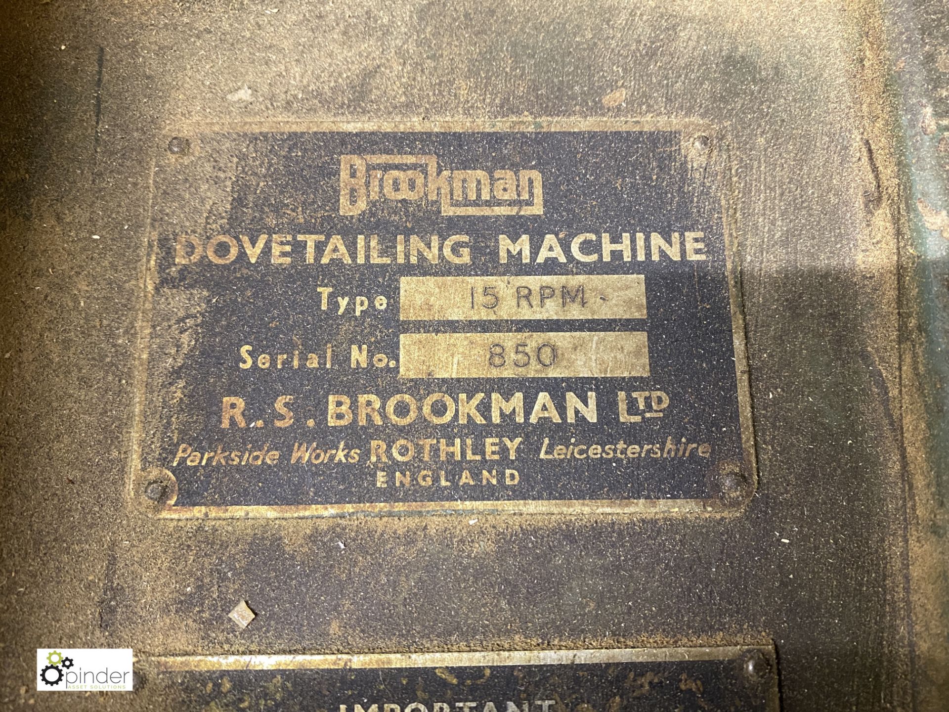 Brookman 15RPM Dovetailer, 15-head, serial number 850, 415volts - Image 4 of 10