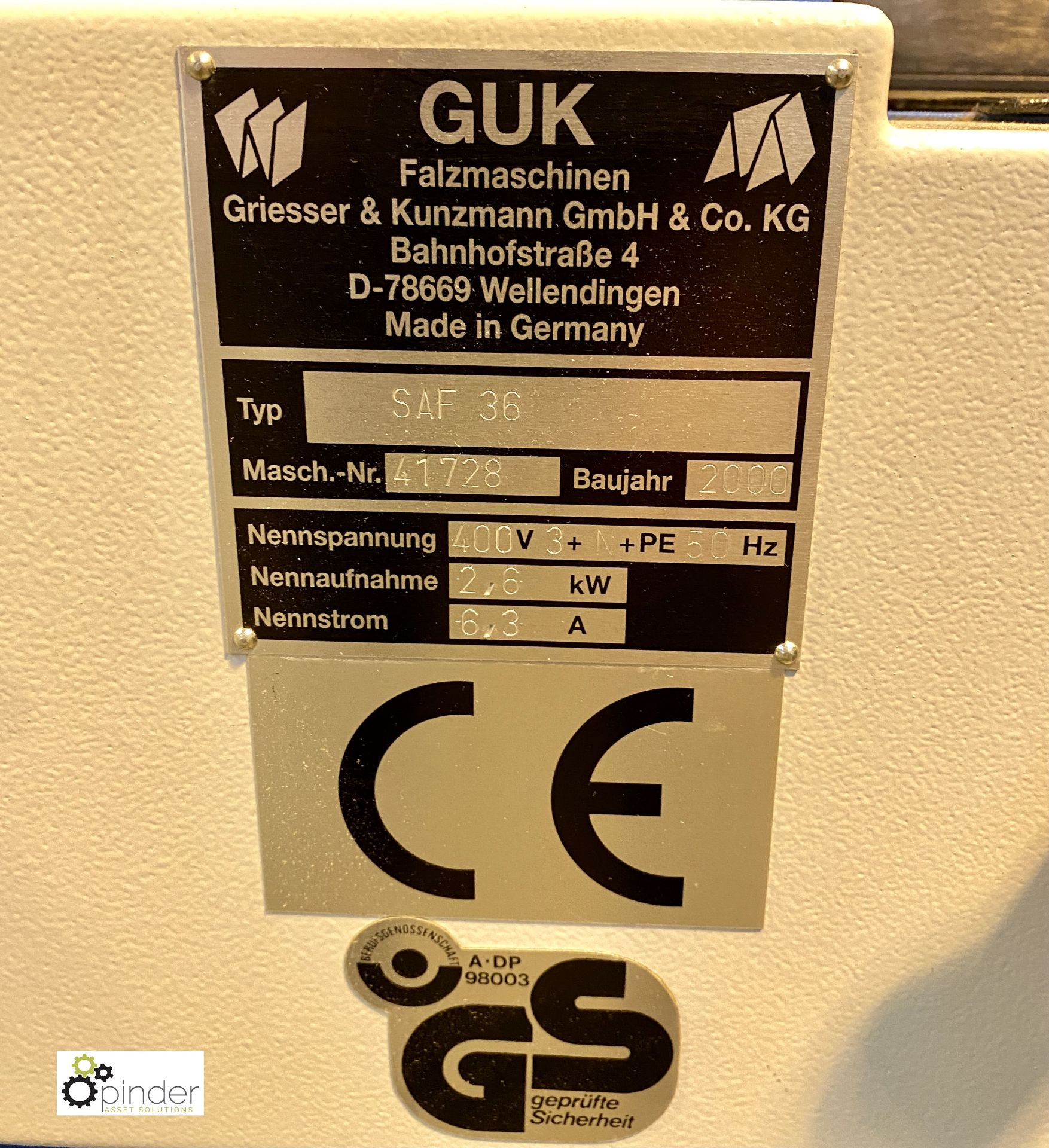 GUK FA45 Folding Line comprising continuous feeder, with counter, GUK FA36/4-4K fold unit, GUK - Image 5 of 20