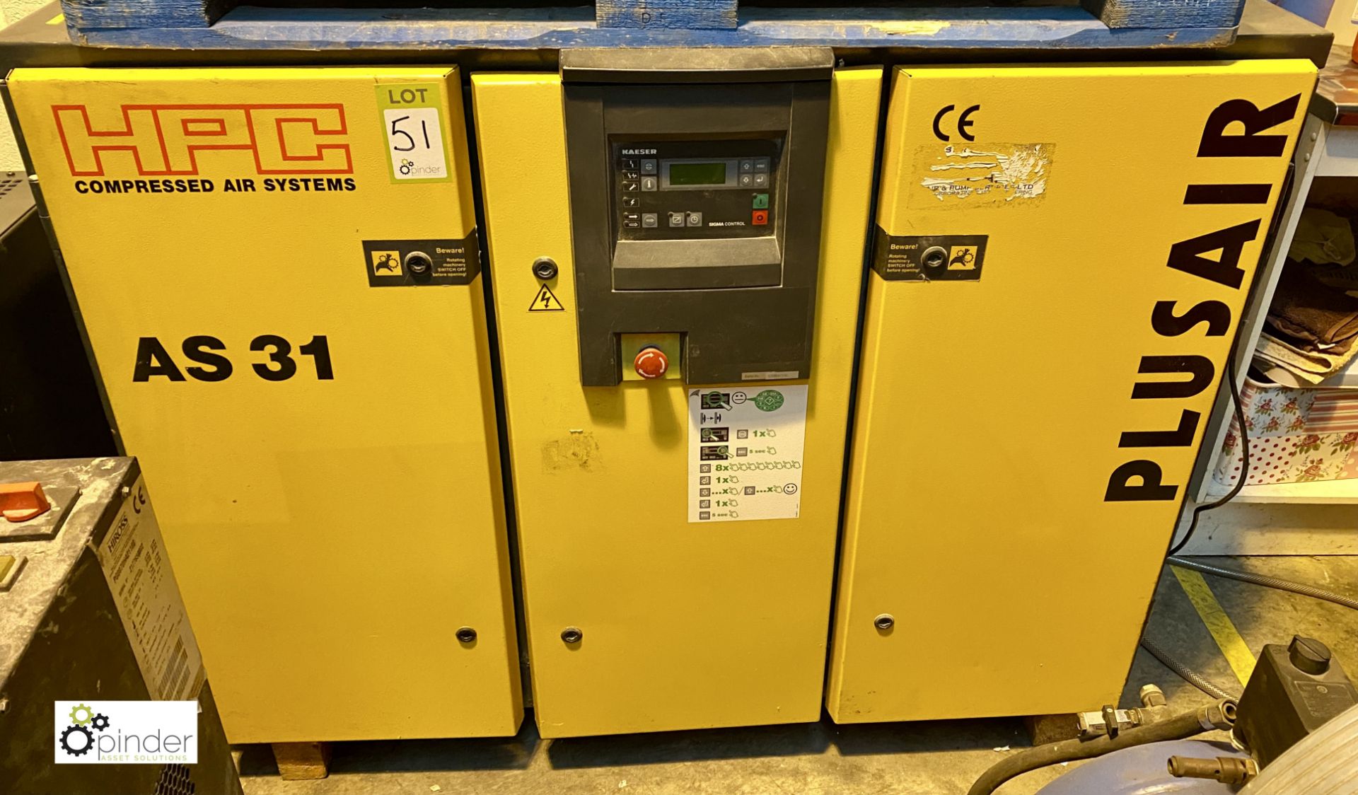 HPC AS31 Packaged Air Compressor, 7.5bar max working pressure, 400volts, serial number 1198 (