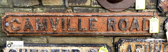 Original Victorian cast iron Street Sign, “Camvill