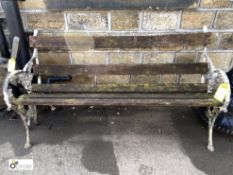 Vintage Garden Bench with wooden slats and cast de