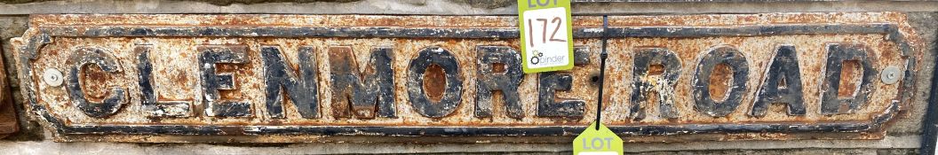 Original Victorian cast iron Road Sign “Glenmore R