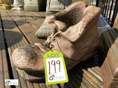 Reconstituted stone boot shaped Planter