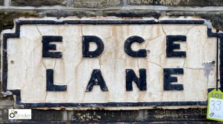 Original Georgian cast iron Street Sign “Edge Lane