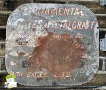 Vintage Sign “Ornamental gates and metal craft”, 2