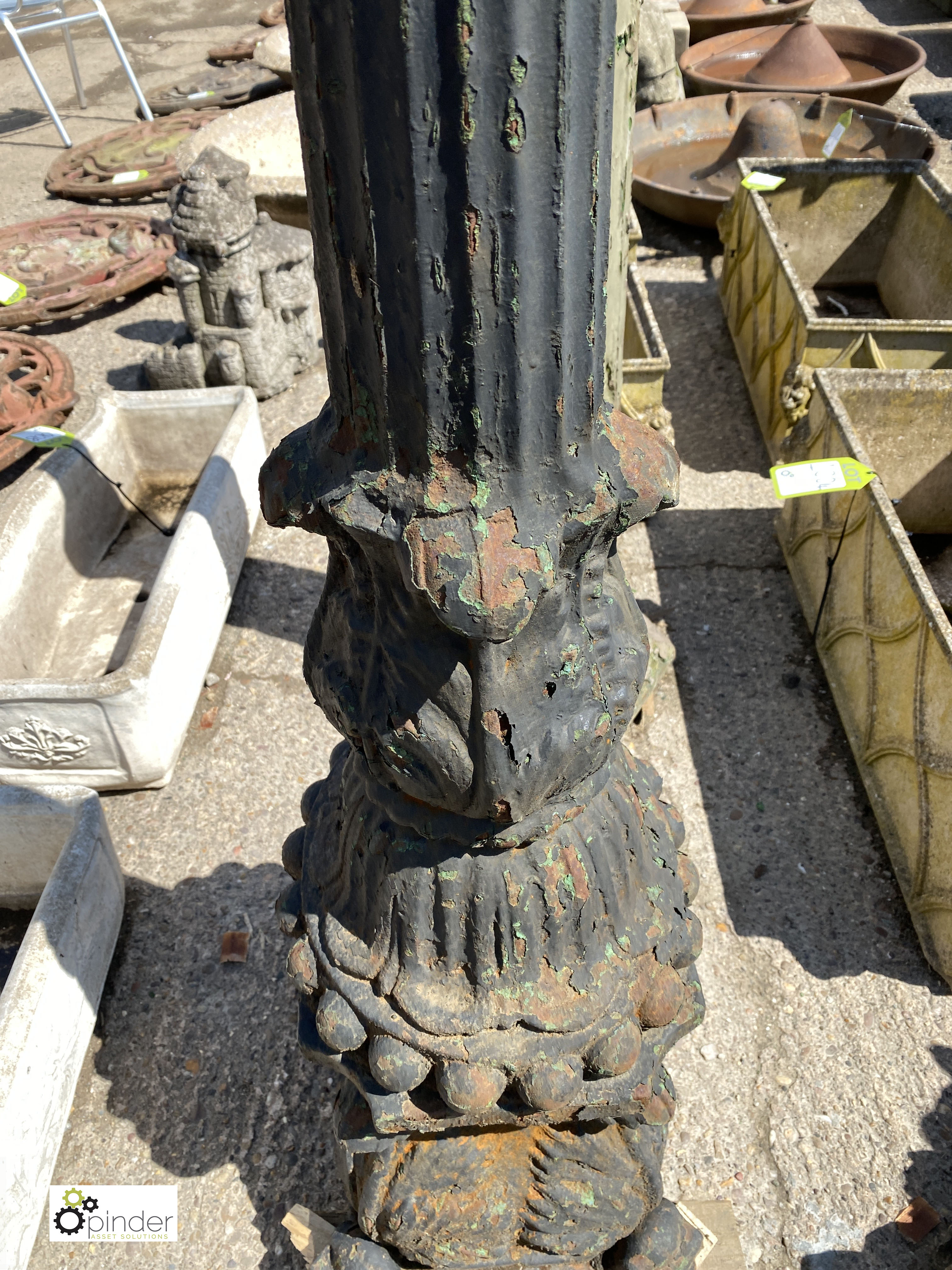 Original Victorian cast iron Lamp Post with ladder racks, 70in high, circa 1860 (Location: Griffin - Image 6 of 9