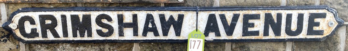 Original Victorian cast iron Road Sign “Grimshaw A