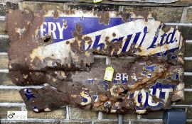 Distressed enamel Sign “Bentley and Shaw Ltd”, 32i