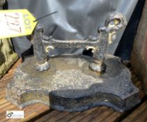 Original Victorian cast iron Boot Scraper, 9in high x 16in long (Location: Griffin Lodge,