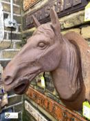 Pair of vintage cast iron wall mounted Horses Head