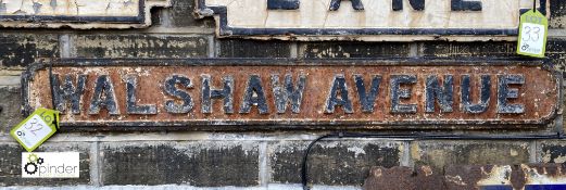 Victorian cast iron Street Sign “Walshaw Avenue” 7