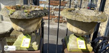 Pair of early 1900’s reconstituted stone Urns, 14i