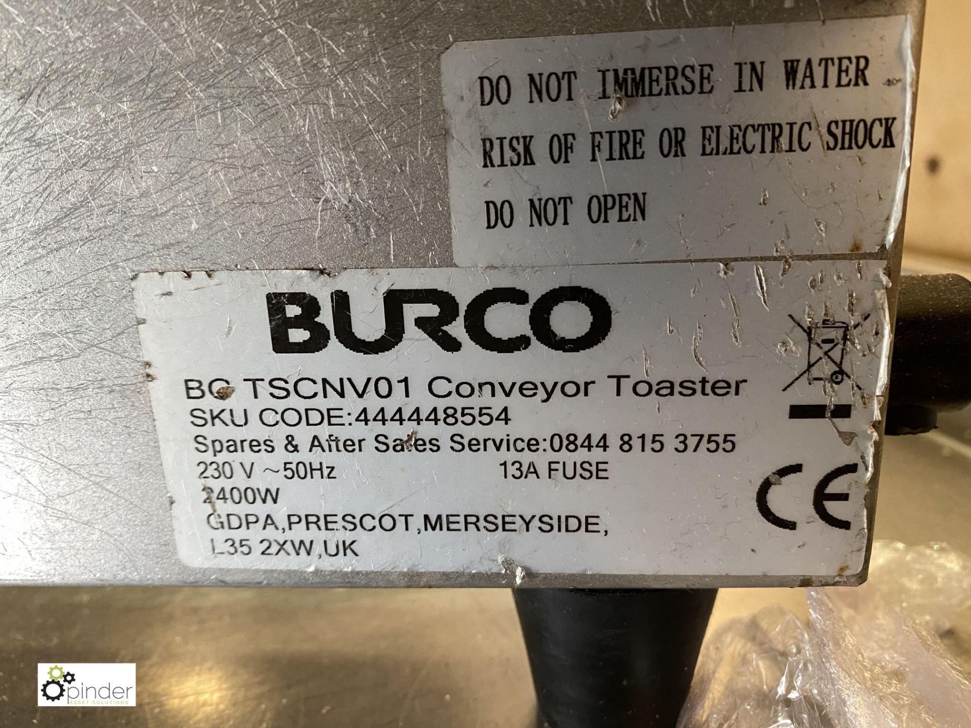 Burco BC TSCBV01 stainless steel Conveyor Toaster, 240volts (LOCATION: Stanningley, Leeds) - Image 3 of 3