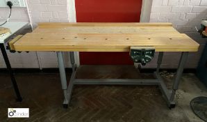 Joiners Workbench, with 2 joiners vices, 1470mm x 650mm, adjustable height (in Tec 1 room) (