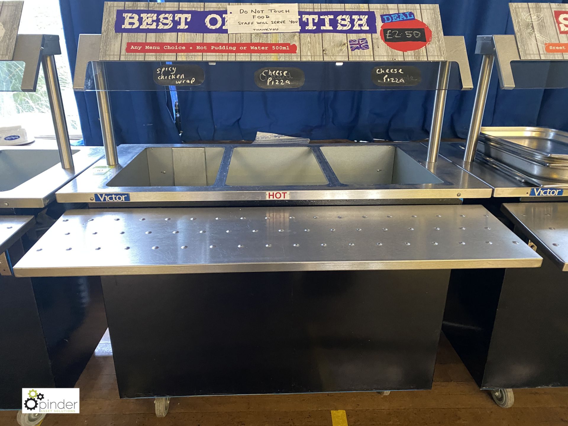 Victor BS30HB850RQ stainless steel mobile Heated Food Counter, 1200mm x 610mm x 850mm, 240volts, - Image 2 of 7