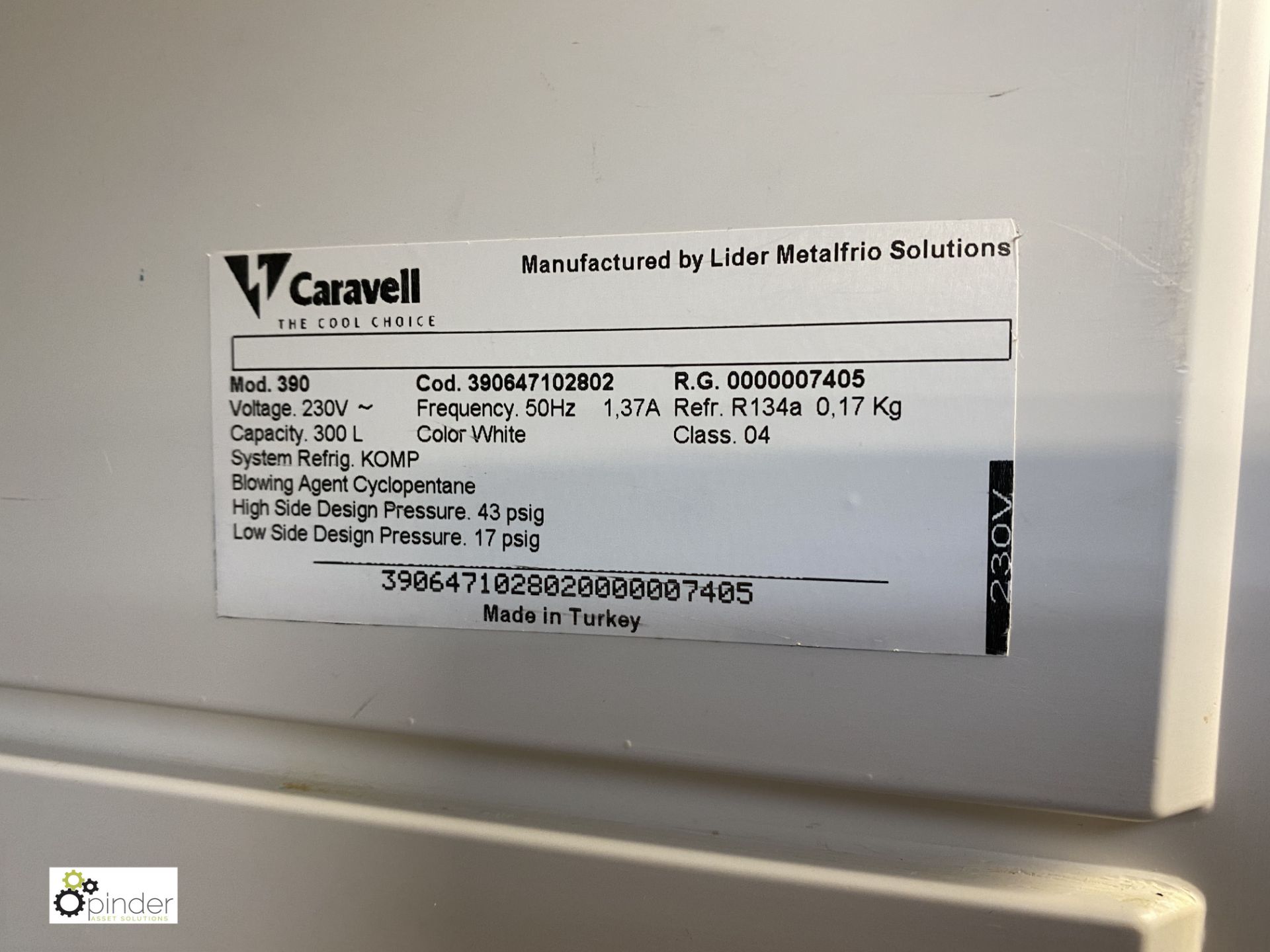 Caravell 390 single door Fridge, 590mm x 640mm x 1850mm high, 240volts (in Kitchen) (LOCATION: - Image 3 of 3