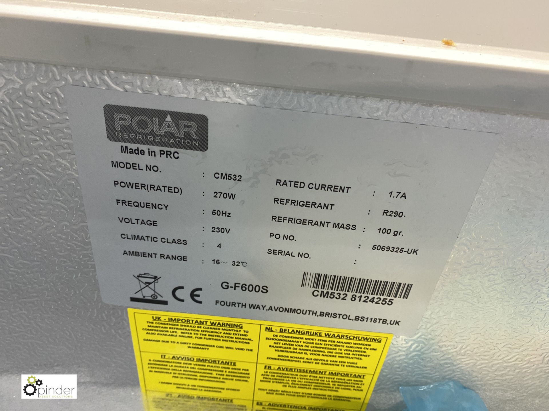 Polar CM532 Commercial Chest Freezer, 2000mm x 650mm x 860mm high, 240volts (in Kitchen) ( - Image 4 of 4