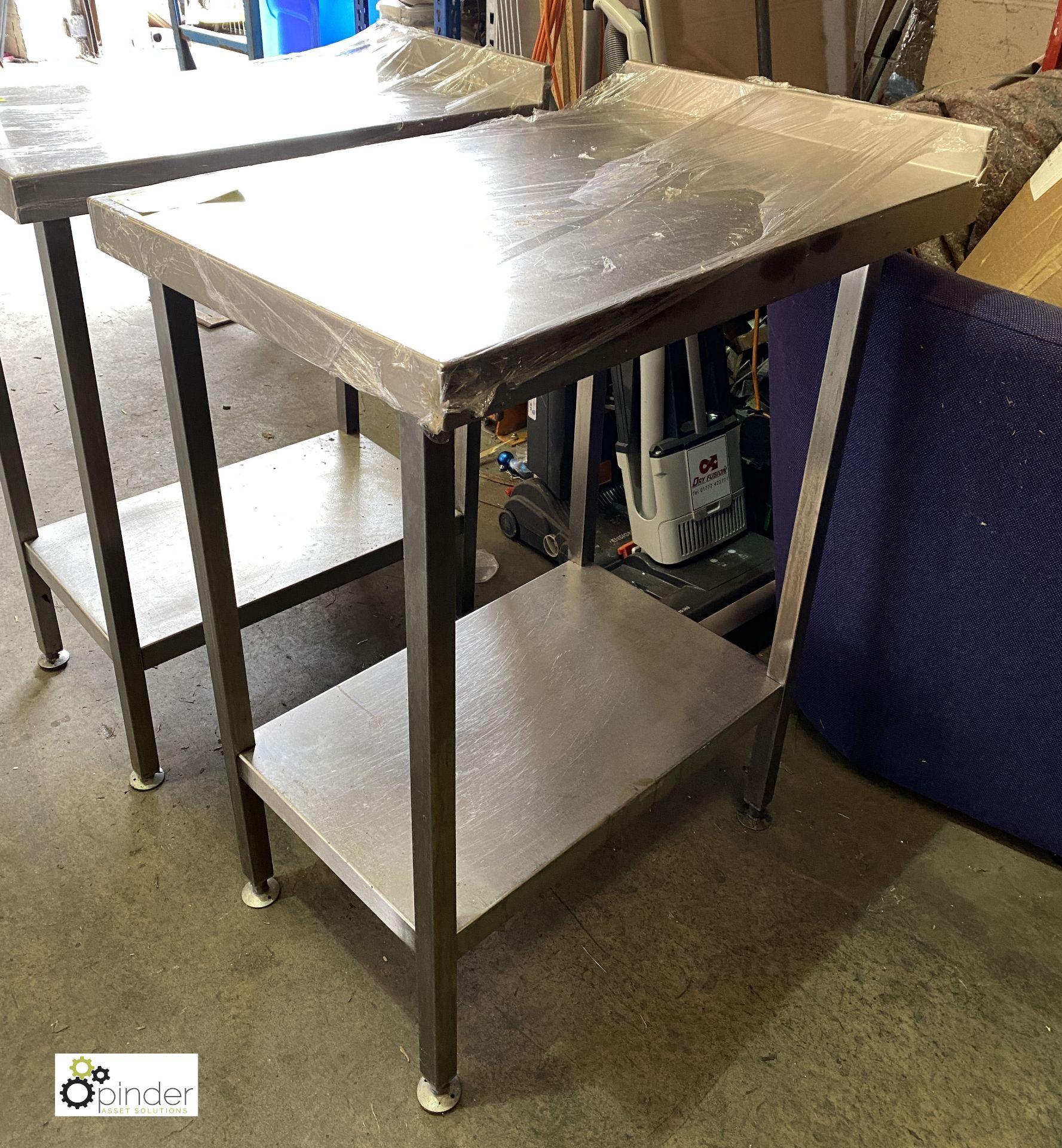 Stainless steel Preparation Side Table, 500mm x 750mm x 910mm, with undershelf and rear lip ( - Image 3 of 3