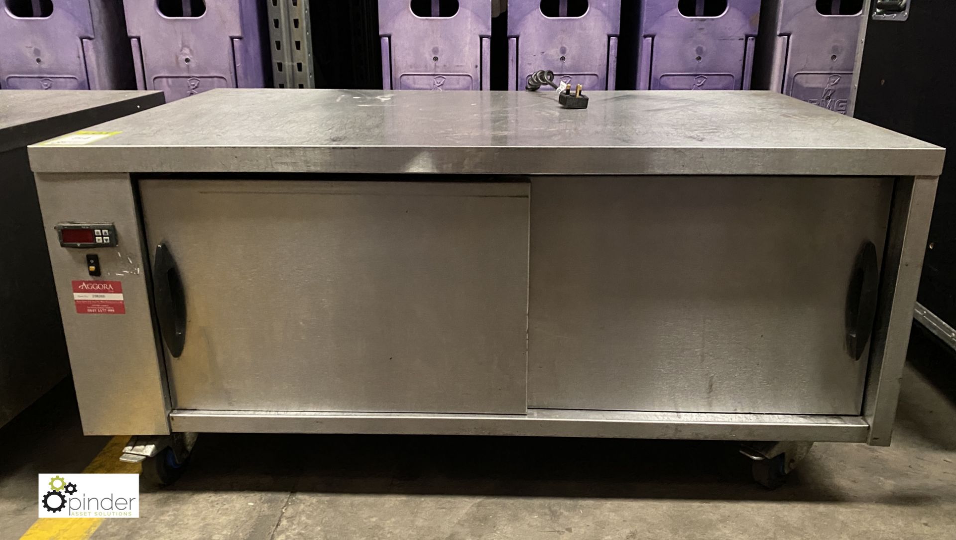 Stainless steel mobile double door Heated Cabinet, 1200mm x 690mm x 560mm high, 240volts ( - Image 3 of 4