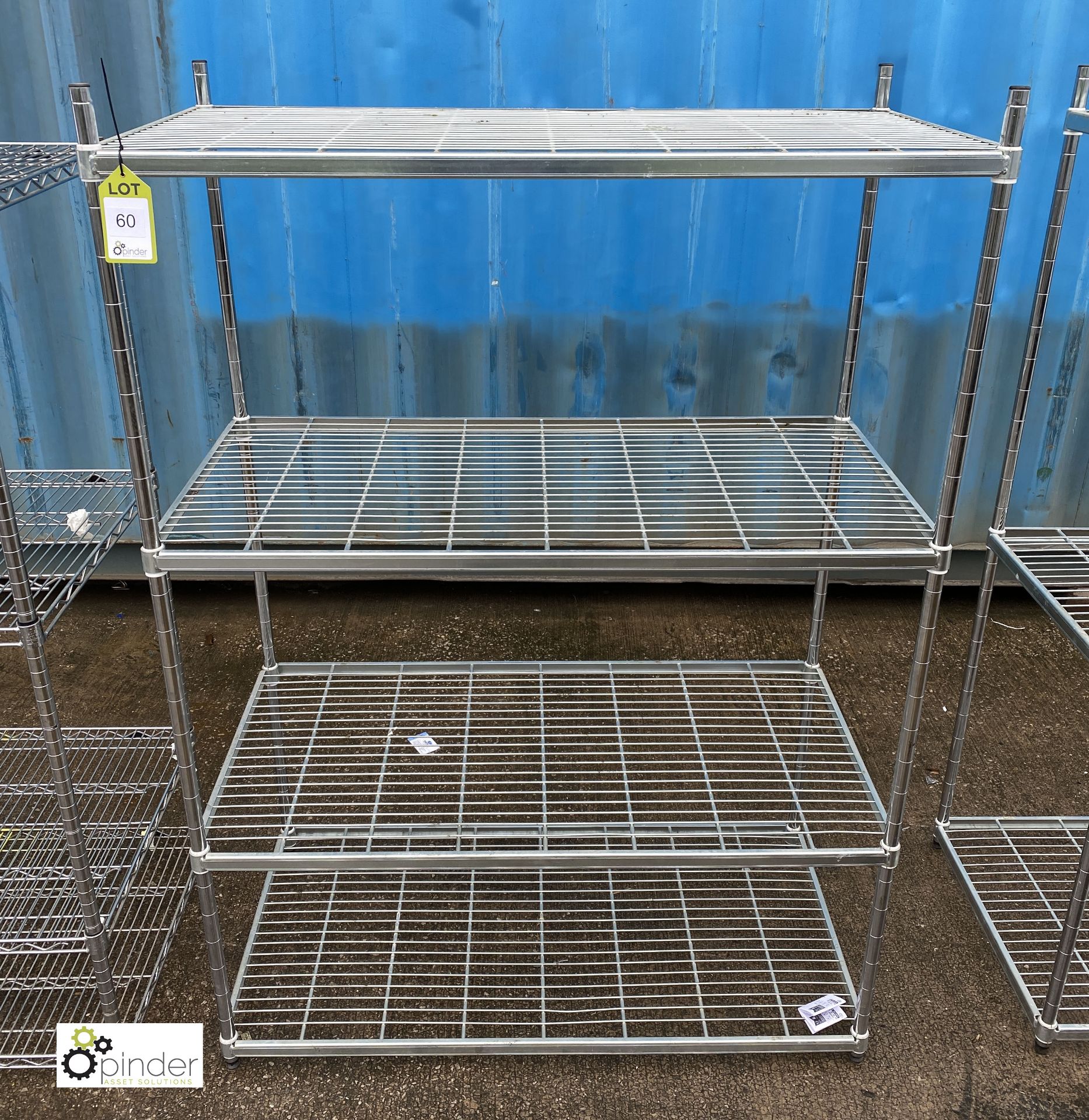 Stainless steel adjustable 4-shelf Rack, 1200mm x 600mm x 1710mm (LOCATION: Stanningley, Leeds) - Image 2 of 2