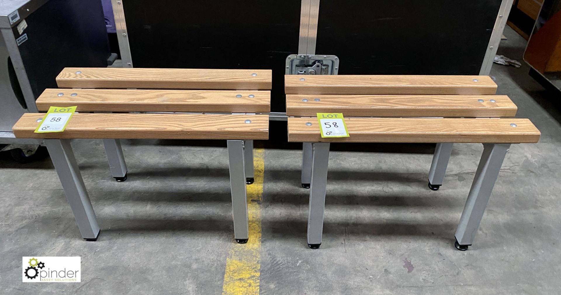 Pair Changing Room Benches, 600mm x 310mm x 410mm high (LOCATION: Stanningley, Leeds)