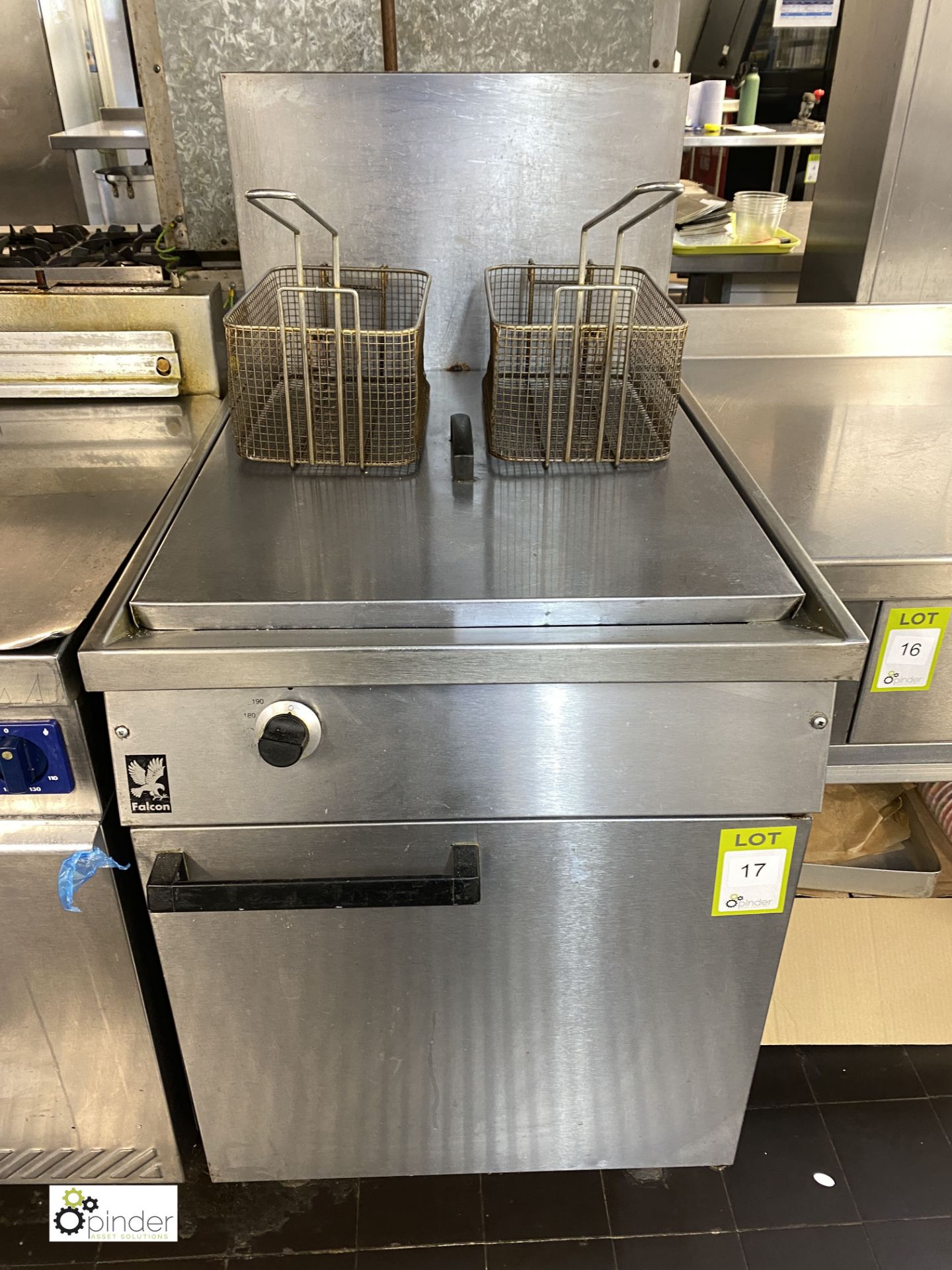 Falcon stainless steel twin basket Deep Fat Fryer, gas fired, 600mm x 770mm x 860mm (in Kitchen) (