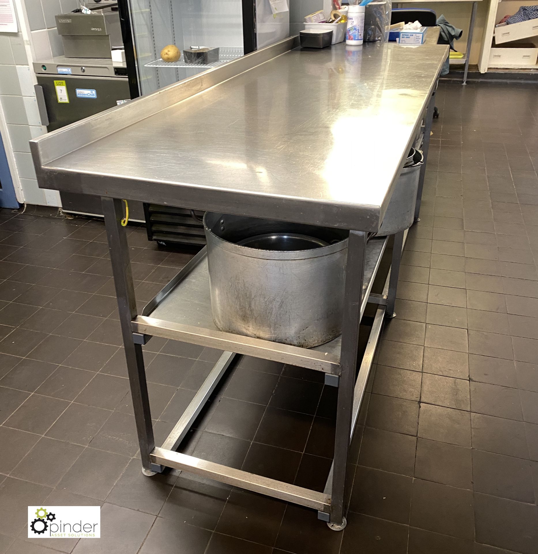 Stainless steel Preparation Table, 2100mm x 700mm x 890mm high, with undershelf (in Kitchen) ( - Image 3 of 3