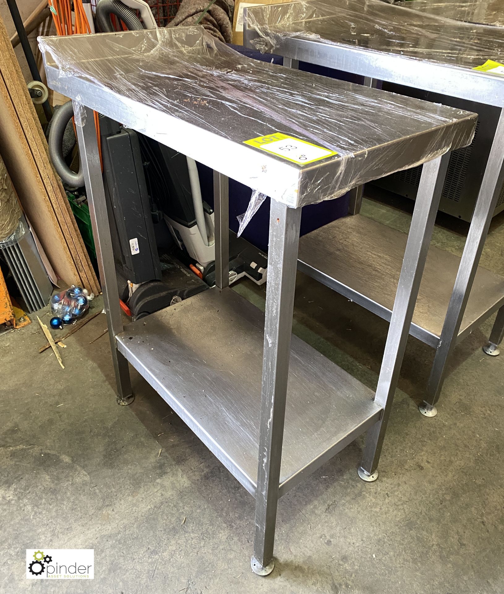 Stainless steel Preparation Side Table, 400mm x 750mm x 910mm, with undershelf and rear lip ( - Image 2 of 2