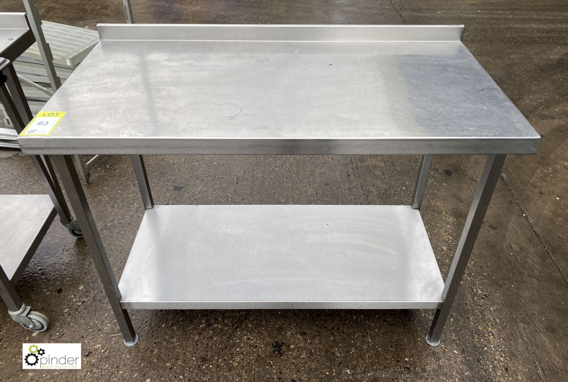 Stainless steel Preparation Table, 1200mm x 600mm x 890mm, with undershelf and rear lip (LOCATION: - Image 2 of 2