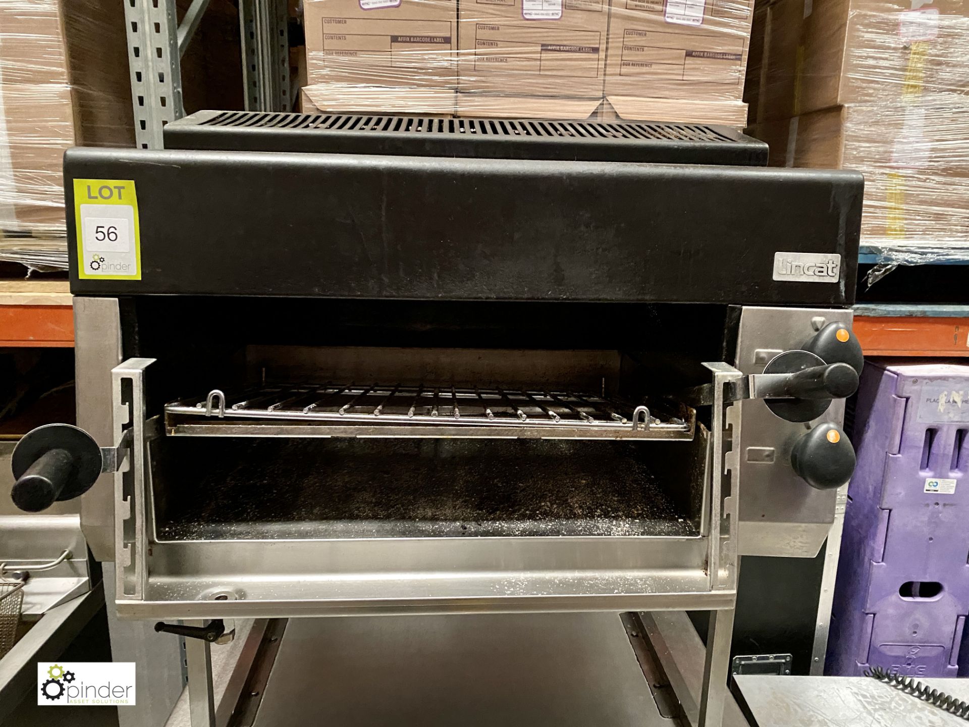 Lincat Salamander, gas fired, mounted on stainless steel preparation table, 900mm x 770mm x 930mm - Image 2 of 5