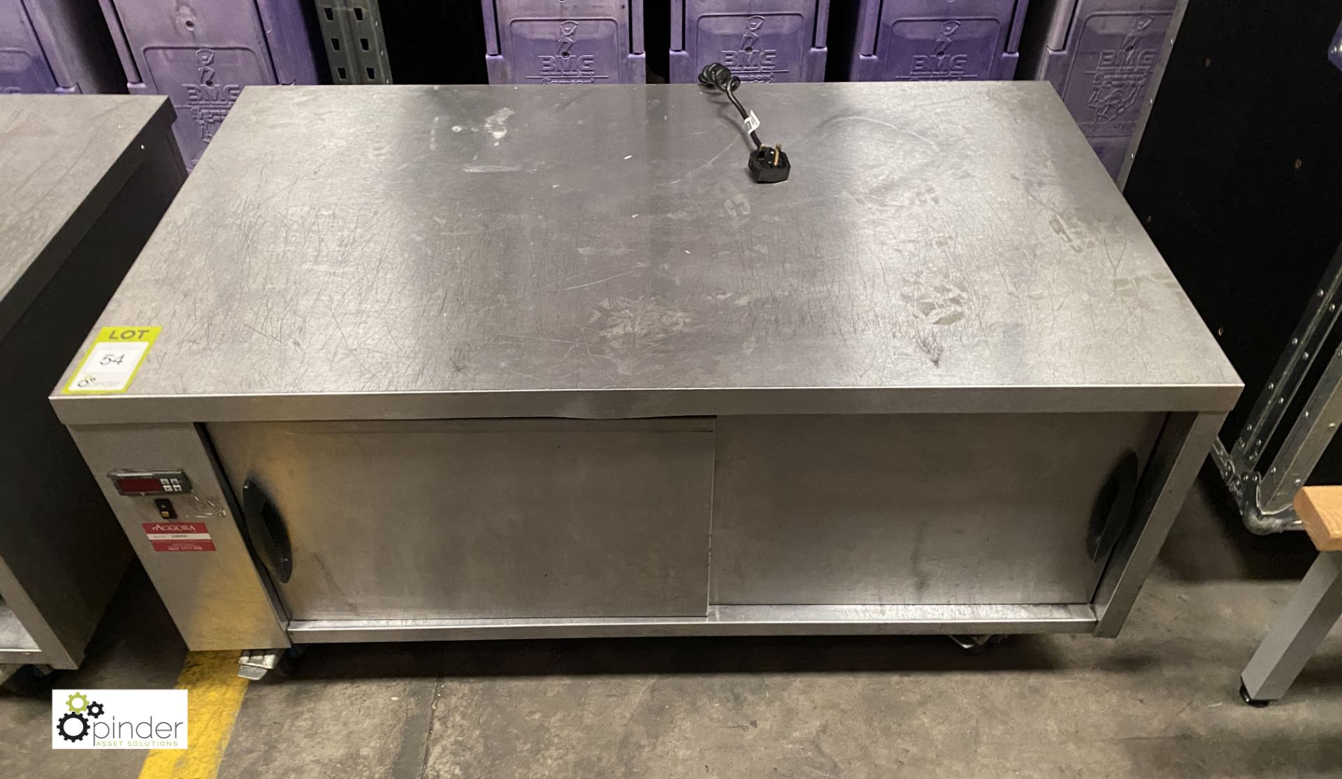 Stainless steel mobile double door Heated Cabinet, 1200mm x 690mm x 560mm high, 240volts ( - Image 2 of 4