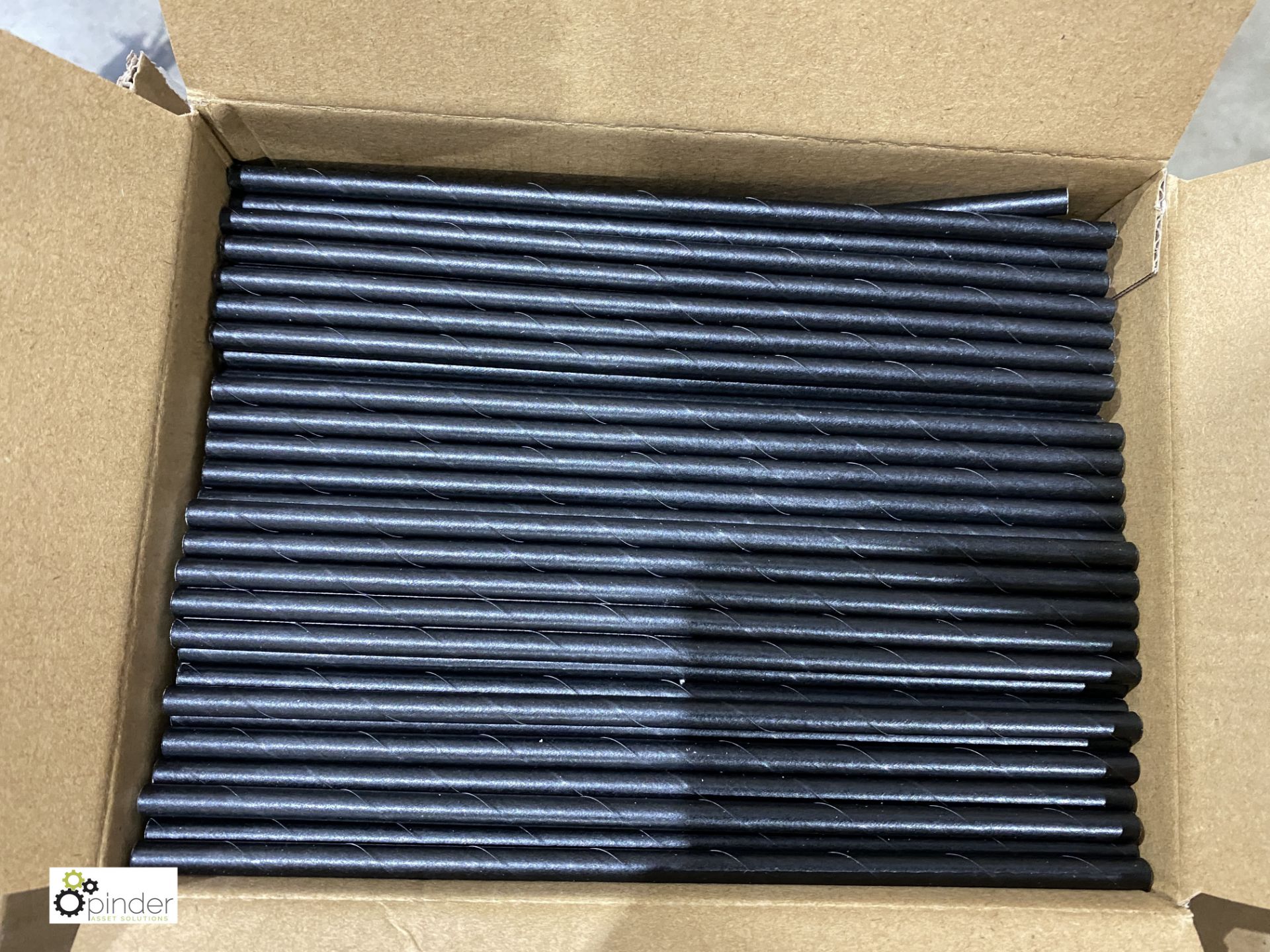 64 boxes Paper Straws, unwrapped, black, 3000 per box, 197mm x 6mm, B042