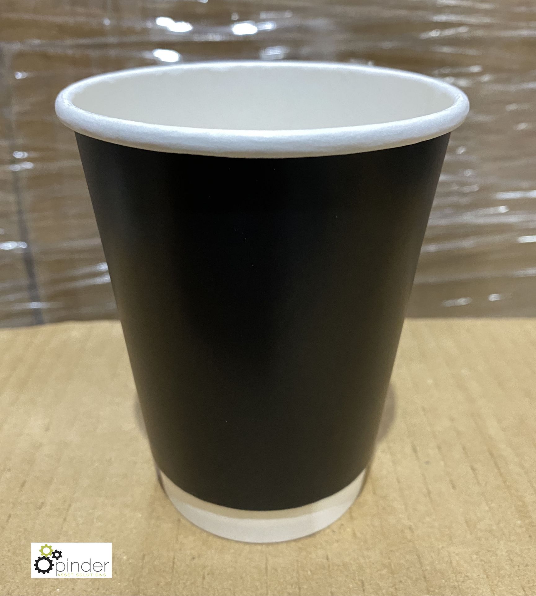 22 boxes 12oz recyclable double wall Hot Cups, black, 500 per box, B122