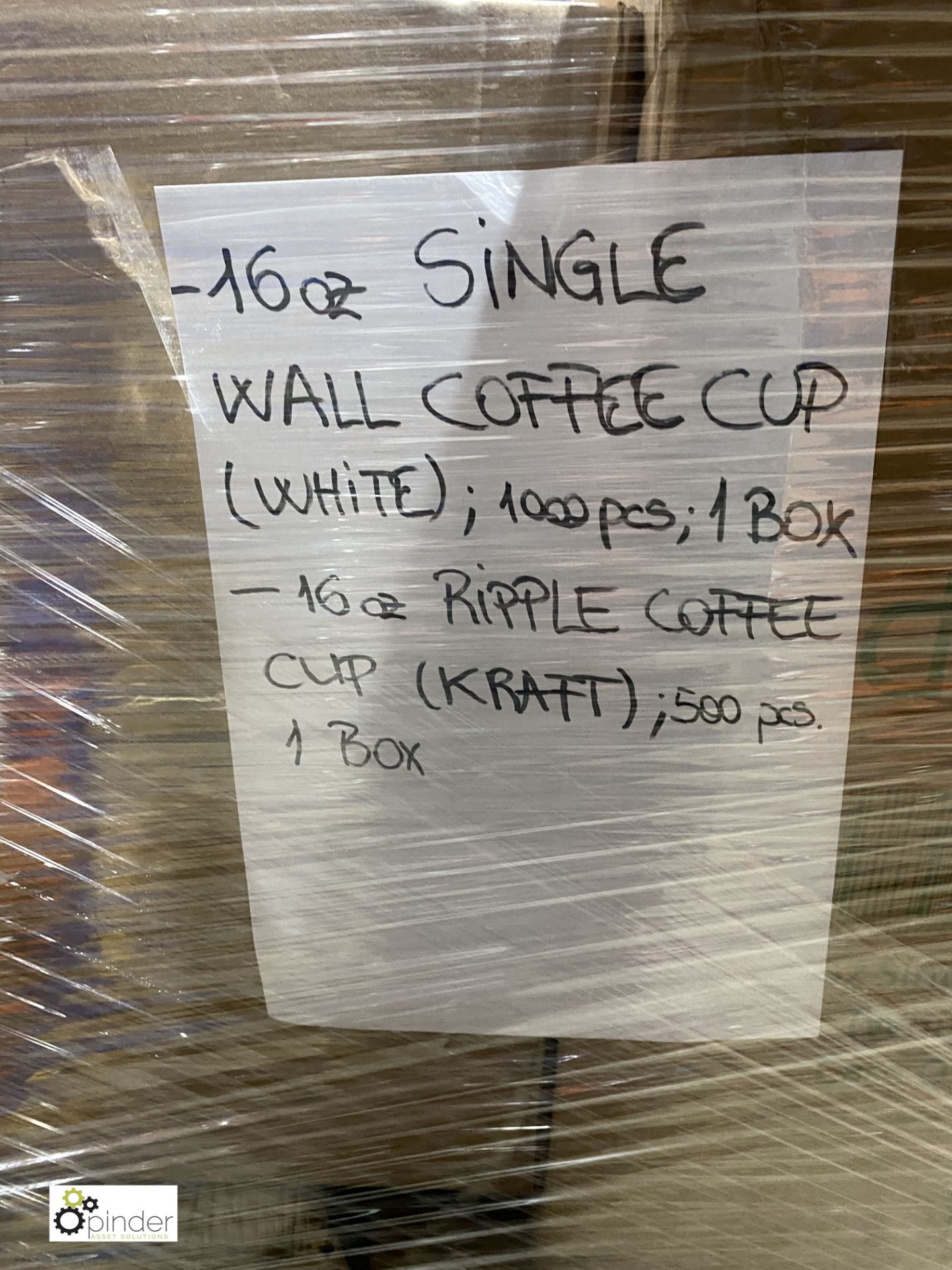 1 box 8oz single wall Coffee Cup, white, 1000 per box; 4 boxes 12oz tall Ripple Coffee Cups, - Image 8 of 9