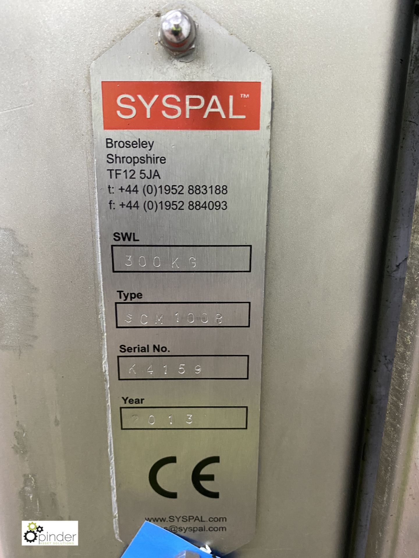 Syspal SCM1008 stainless steel mobile Bin Lift, 30 - Image 4 of 5
