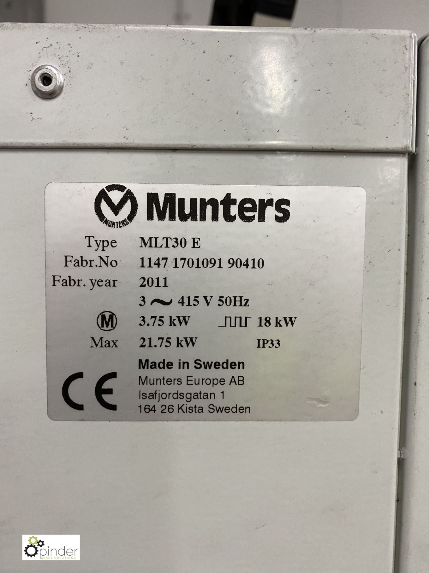 Munters MLT30E Air Dehumidifier, 415volts, year 20 - Image 4 of 6