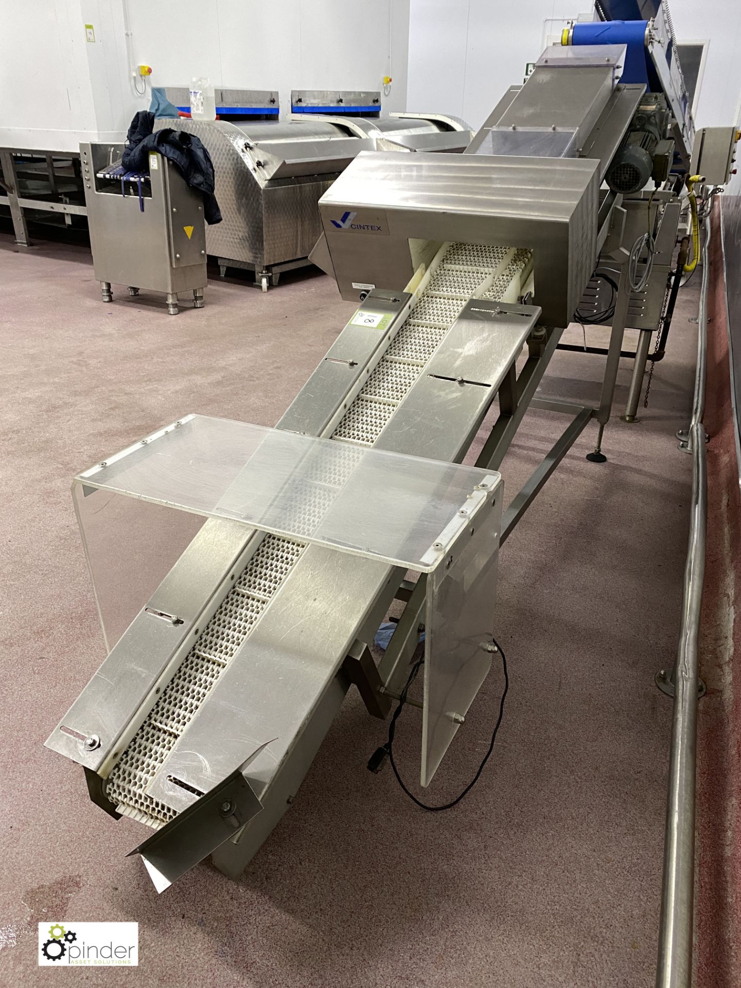 Arnot stainless steel inclined Slat Conveyor, belt - Image 4 of 6