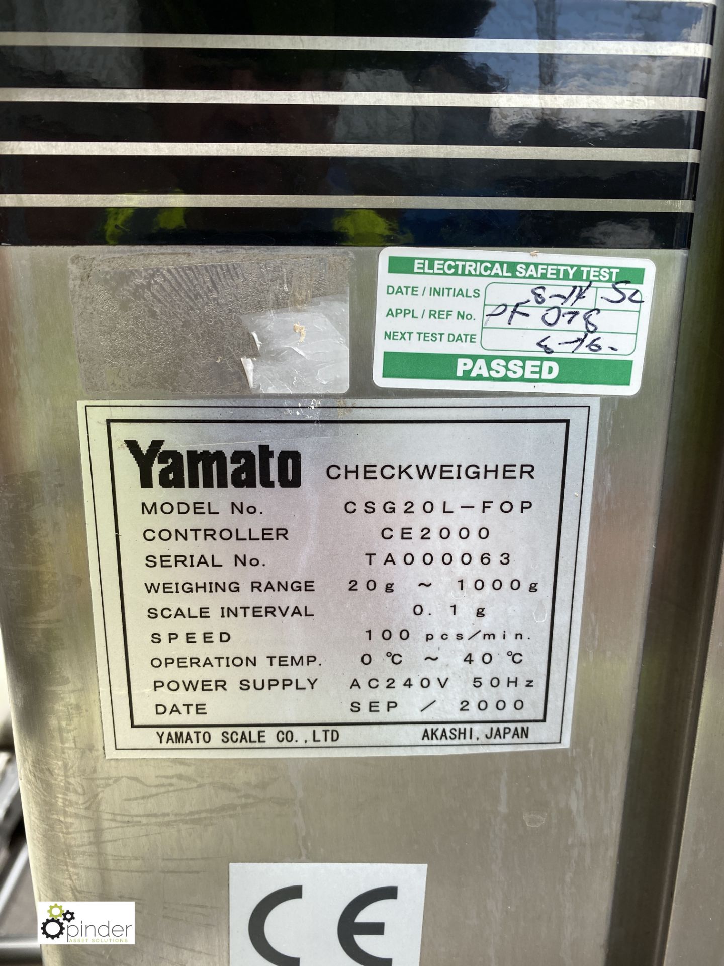 Yamato CSG20L-FOP stainless steel Checkweigher, 20 - Image 7 of 8