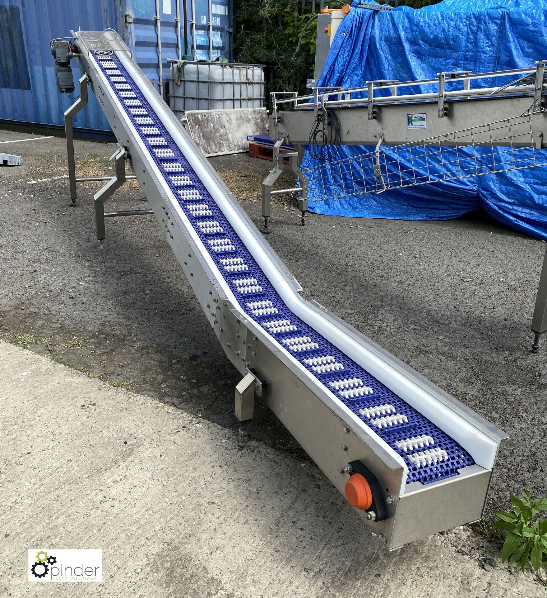 Stainless steel powered inclined Conveyor, 4720mm - Image 2 of 4