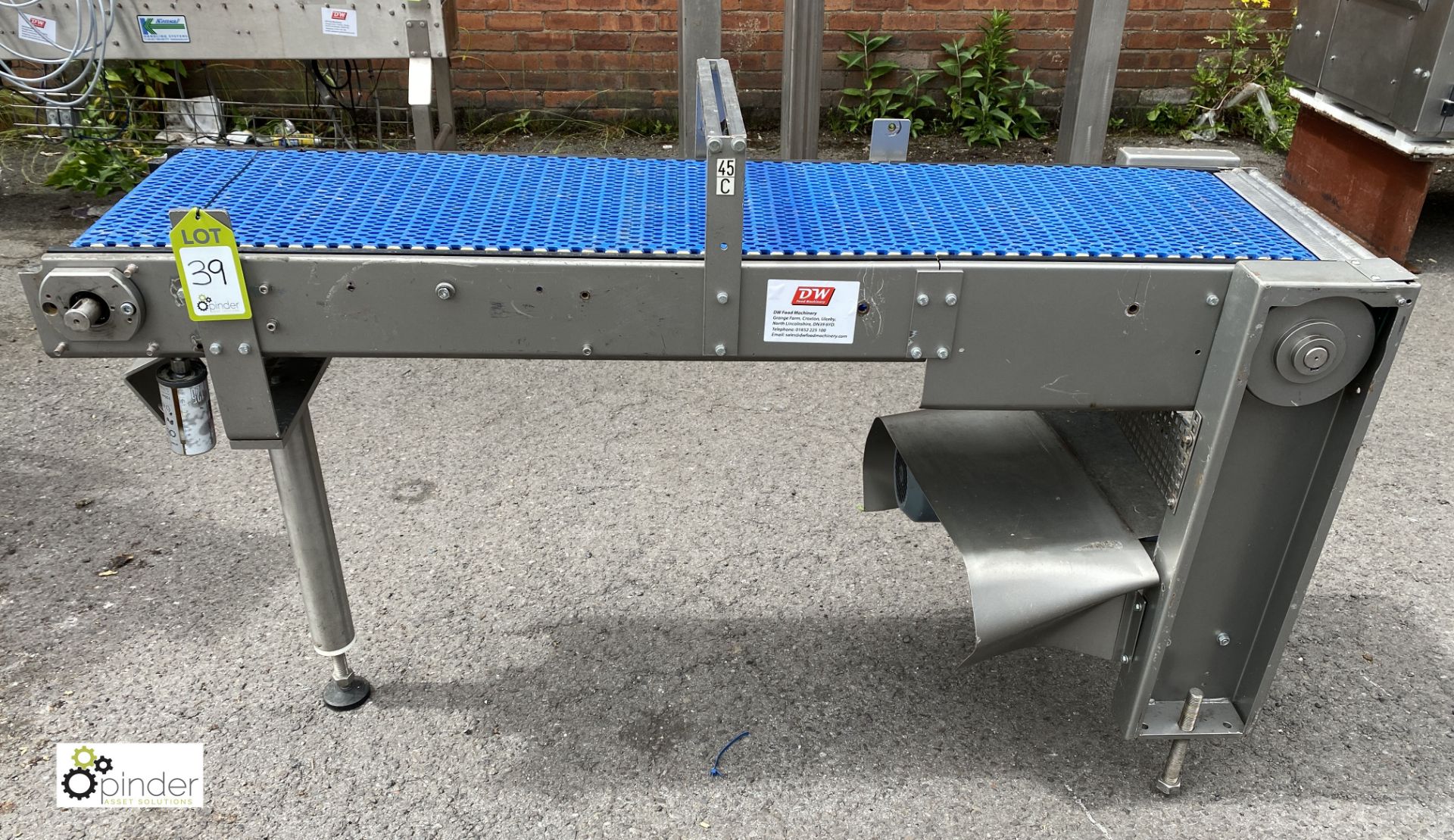 Stainless steel powered Belt Conveyor, 1400mm x 30