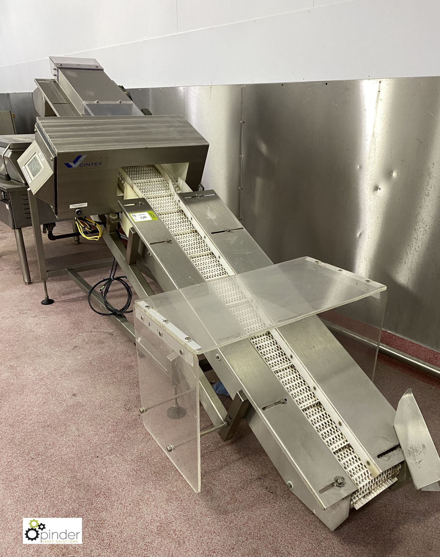 Arnot stainless steel inclined Slat Conveyor, belt - Image 3 of 6